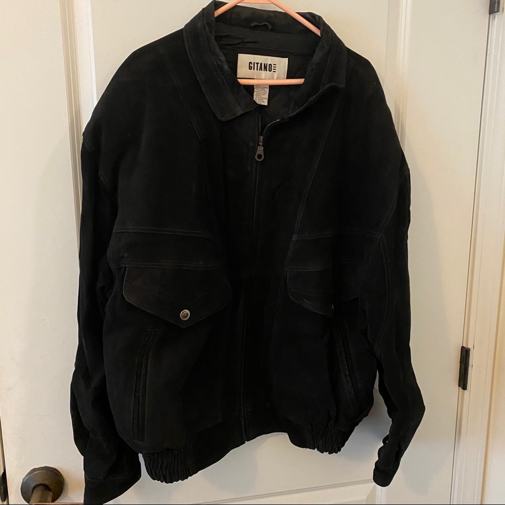 🎈Black Suede Leather Jacket